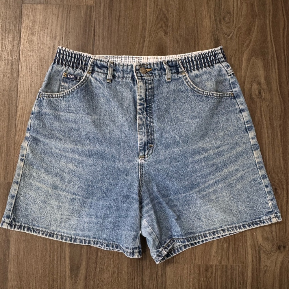 Lee Elastic Waist Light Wash Denim Shorts